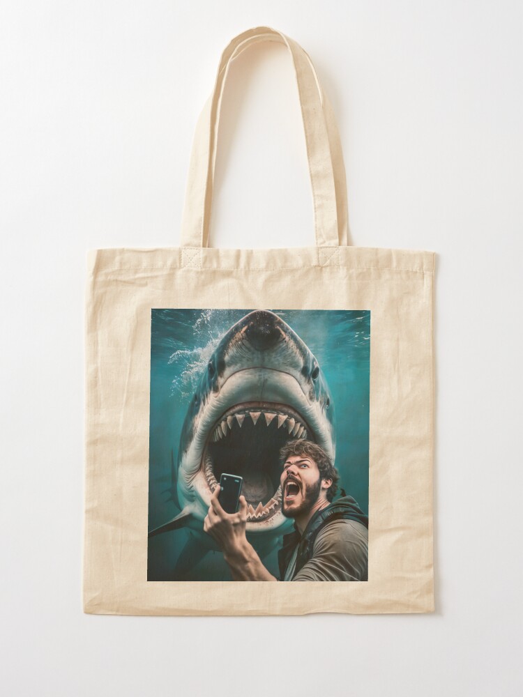 Cotton Canvas Sharks Tote Bag