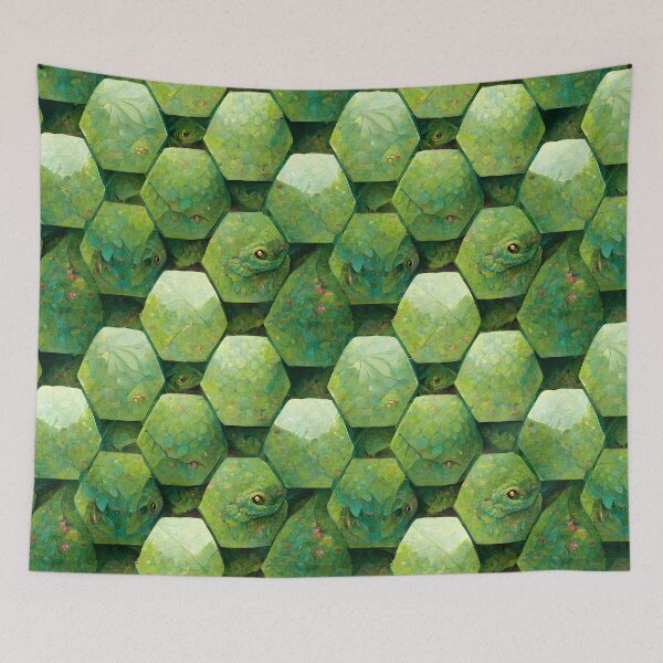 Item preview, Green Hexagon Chameleon Scales Repeating Pattern designed and sold by chamlogic.