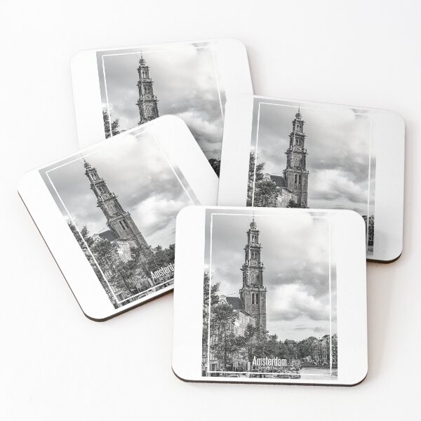 Item preview, Amsterdam Black and White Photo - Netherlands Travel - Westerkerk Church designed and sold by SoccaTamam.