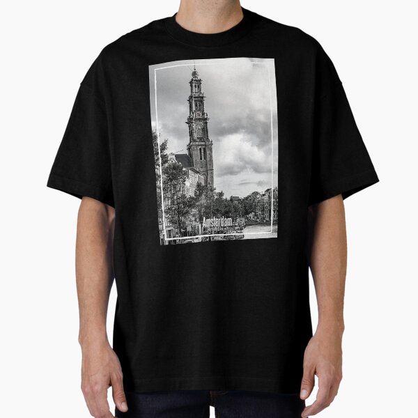 Aperçu de l'œuvre Photo noir et blanc d'Amsterdam - Voyage aux Pays-Bas - Église de Westerkerk créée et vendue par SoccaTamam.