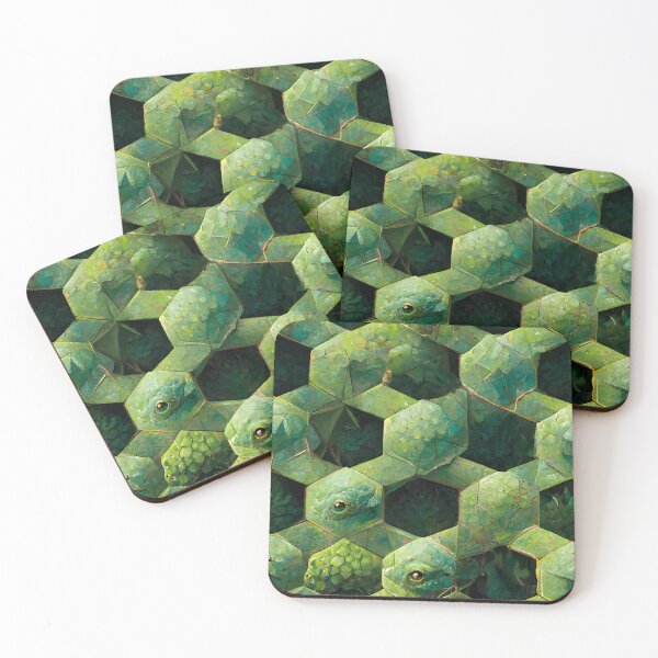 Item preview, Green Hexagon Chameleon Scales Repeating Pattern designed and sold by chamlogic.