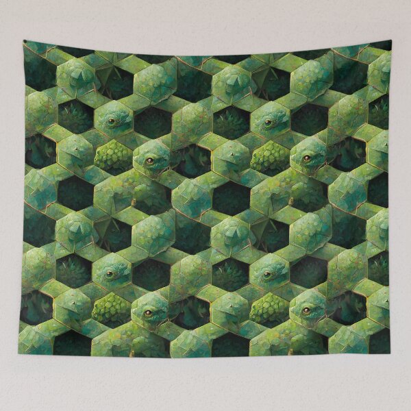 Item preview, Green Hexagon Chameleon Scales Repeating Pattern designed and sold by chamlogic.