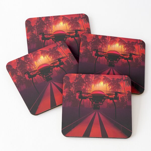 Item preview, Large Mysterious Drone Runway Landing in Tropical Sunset Environment designed and sold by ImageVortex.