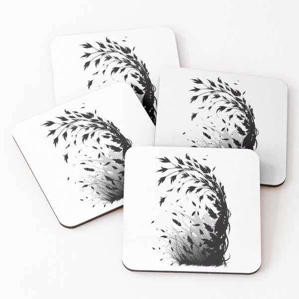 Artikelvorschau, Blowing Leaves Silhouette entworfen und verkauft von ShadowAndSlate.