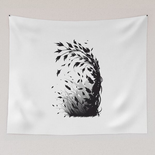 Artikelvorschau, Blowing Leaves Silhouette entworfen und verkauft von ShadowAndSlate.