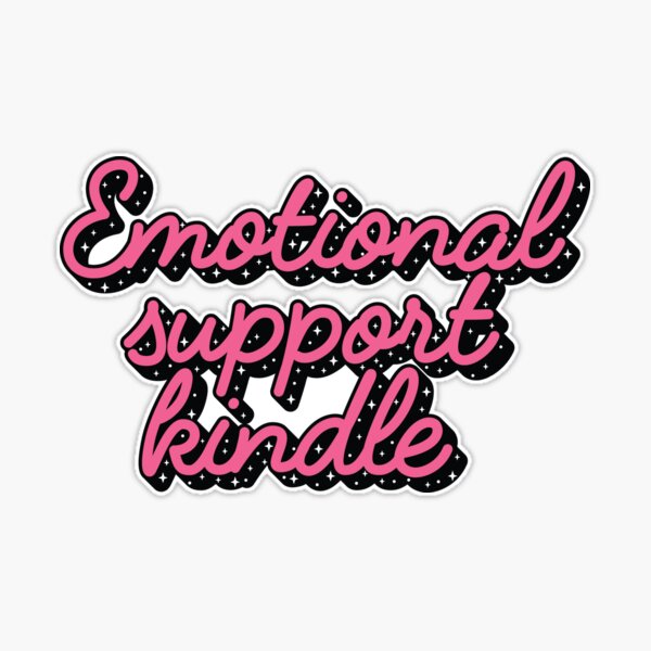 pastel purple emotional support kindle quote sticker Sticker for Sale by  Chapters & Charms