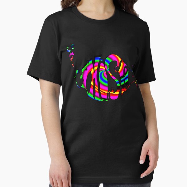 Vista previa del artículo con la obra «Pez Phish de colores en espiral», diseñado y vendido por TheGratefulHead.