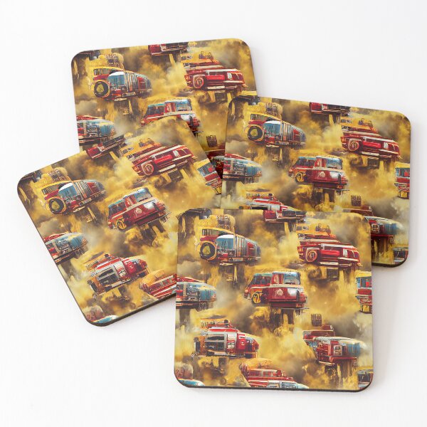 Item preview, Firetrucks in yellow smoke designed and sold by YeKnot.