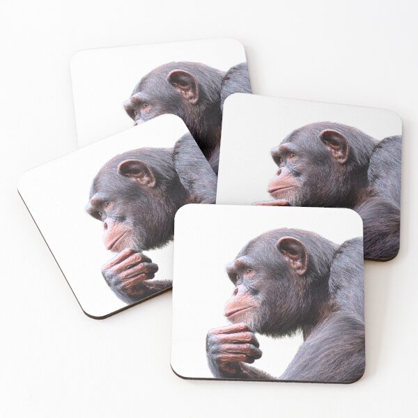 Item preview, Pondering Ape Print - For a chimpanzee lover, for a nature lover, for a conservationist. designed and sold by Wentoo.