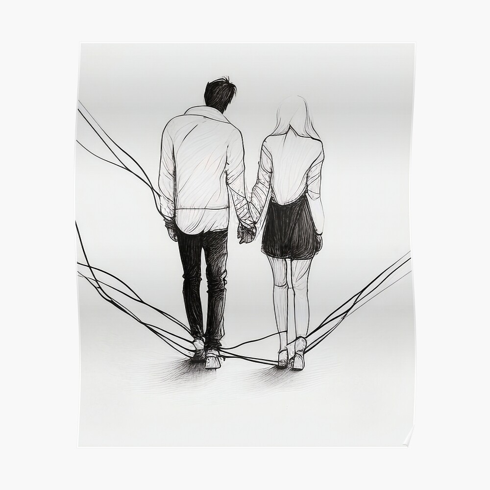Romantic Couple Hold Hand Walking Man And Woman Sketch  Stock vector   Colourbox