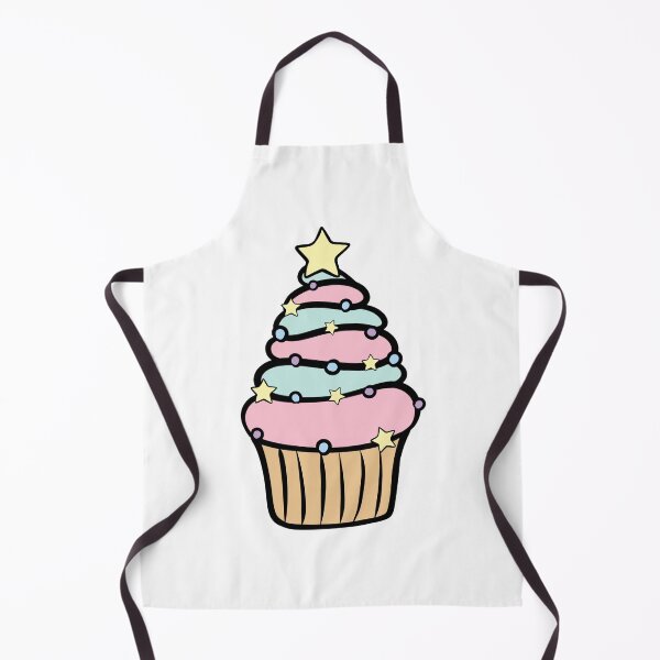 Artikelvorschau, Rosa Weihnachtsbaum Cupcake mit Sternen entworfen und verkauft von CreativeDraws42.