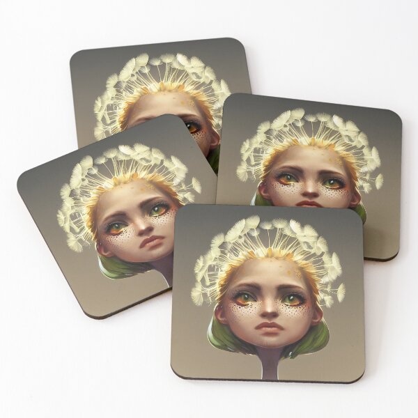Item preview, Dandelion Girl portrait illustration designed and sold by EmeraldeaArt.