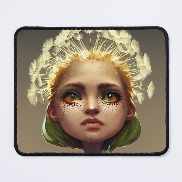 Item preview, Dandelion Girl portrait illustration designed and sold by EmeraldeaArt.