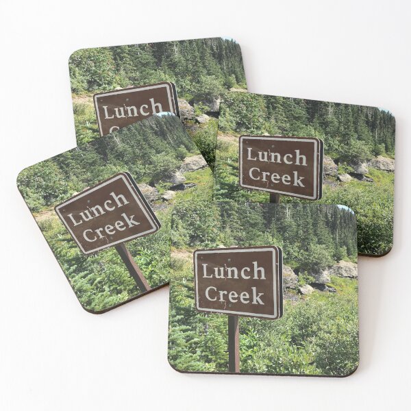 Artikelvorschau, Lunch Creek Schild im Glacier National Park entworfen und verkauft von Sparkleweather.
