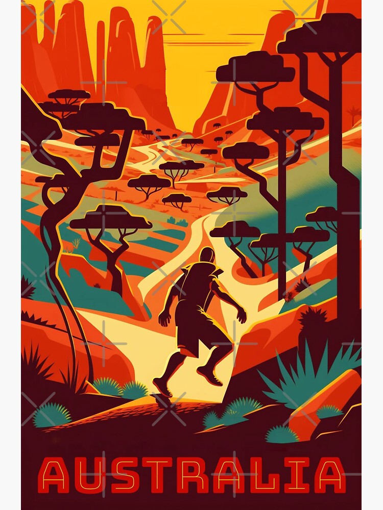 Thumbnail 3 of 3, Sticker, Title: Adventure Trip - Australia Edition designed and sold by AI-nspiration.