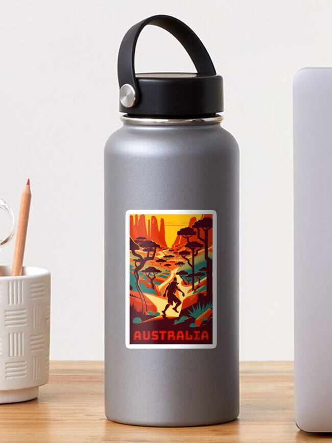 Thumbnail 1 of 3, Sticker, Title: Adventure Trip - Australia Edition designed and sold by AI-nspiration.