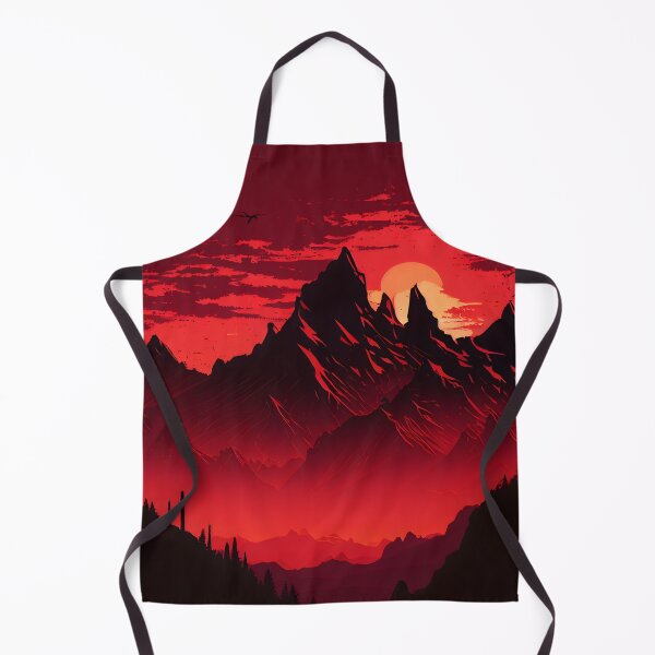 Item preview, Red Sky Mountain Silhouette designed and sold by ShadowAndSlate.