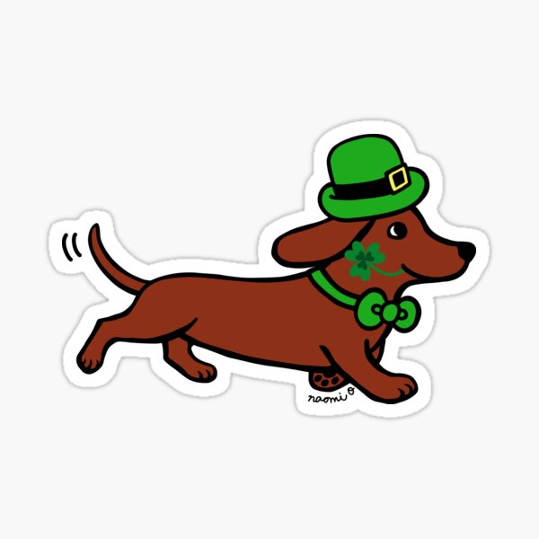 Item preview, St. Patrick's Day Red Smooth Dachshund designed and sold by HappyLabradors.