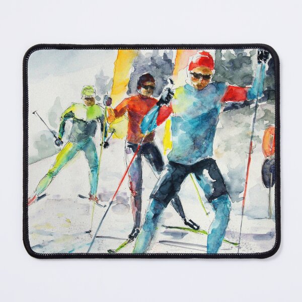 Item preview, cross-country skiers designed and sold by Barbara Pommerenke.