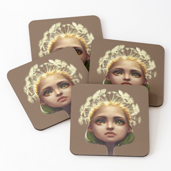 Item preview, Dandelion Girl portrait illustration (cutuout, without background) designed and sold by EmeraldeaArt.