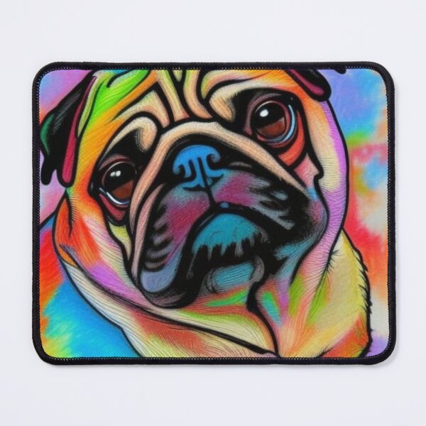 Item preview, Watercolour Pug Art. Watercolour Pug. Rainbow Pug. Colourful Pug. designed and sold by Doggymadness.
