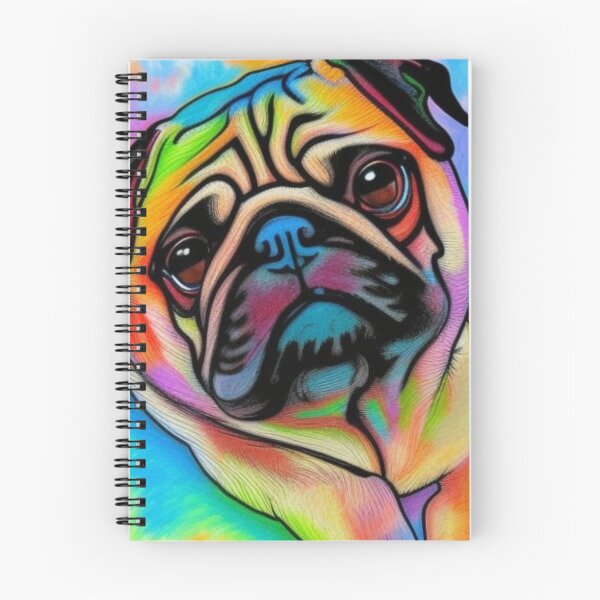 Item preview, Watercolour Pug Art. Watercolour Pug. Rainbow Pug. Colourful Pug. designed and sold by Doggymadness.