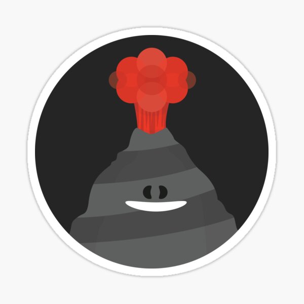 Mr Volcano vector art Sticker for Sale by spacejunkboom