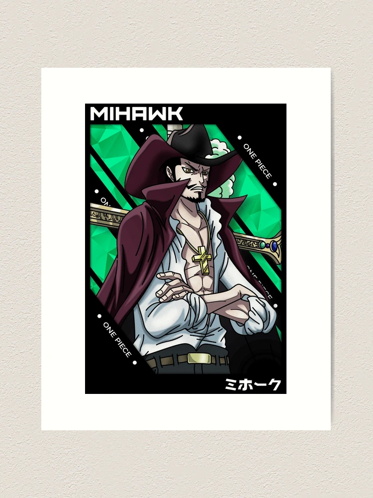 Dracule Mihawk - One Piece v.3 white version Art Print for Sale