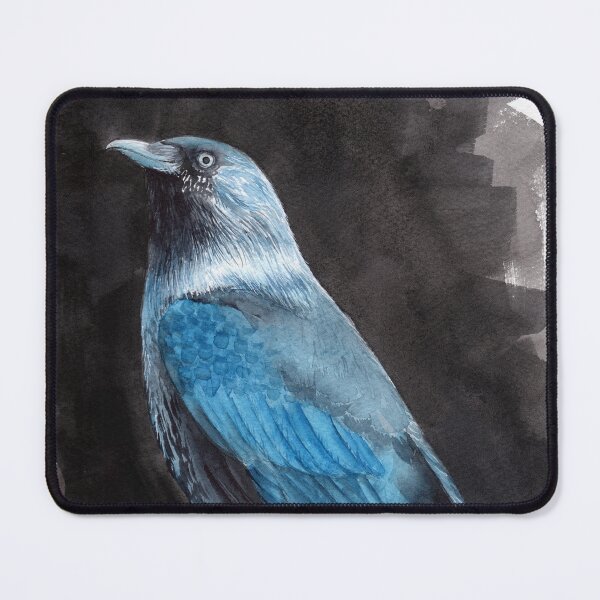 Item preview, Watercolor beautiful western jackdaw designed and sold by MaryWatercolor.