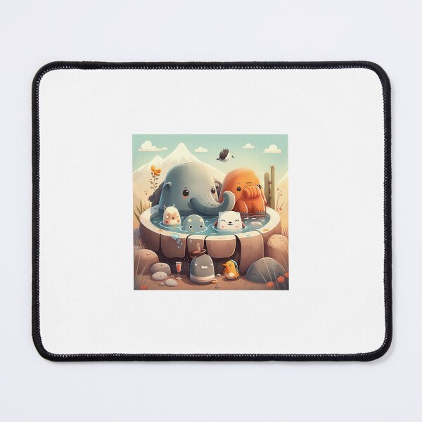 Item preview, Zoo animals relaxing in a hot spring onsen designed and sold by RyderDesign.