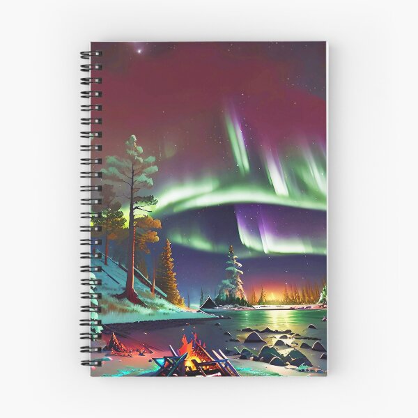 Item preview, Aurora Borealis at a camp fire designed and sold by Kawaii Girl.