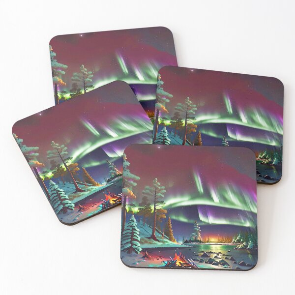 Item preview, Aurora Borealis at a camp fire designed and sold by Kawaii Girl.
