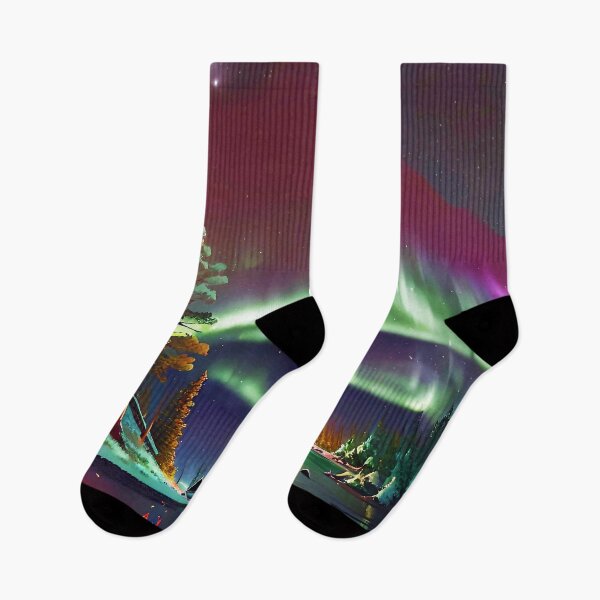 Item preview, Aurora Borealis at a camp fire designed and sold by Kawaii Girl.