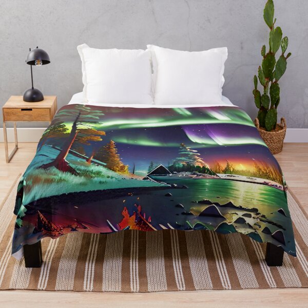 Item preview, Aurora Borealis at a camp fire designed and sold by Kawaii Girl.