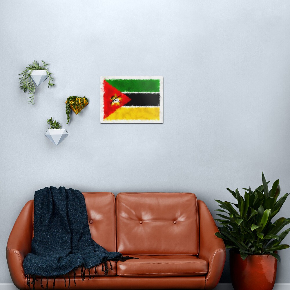 Mozambique Flag Reworked No. 66, Series 5 Metal Print