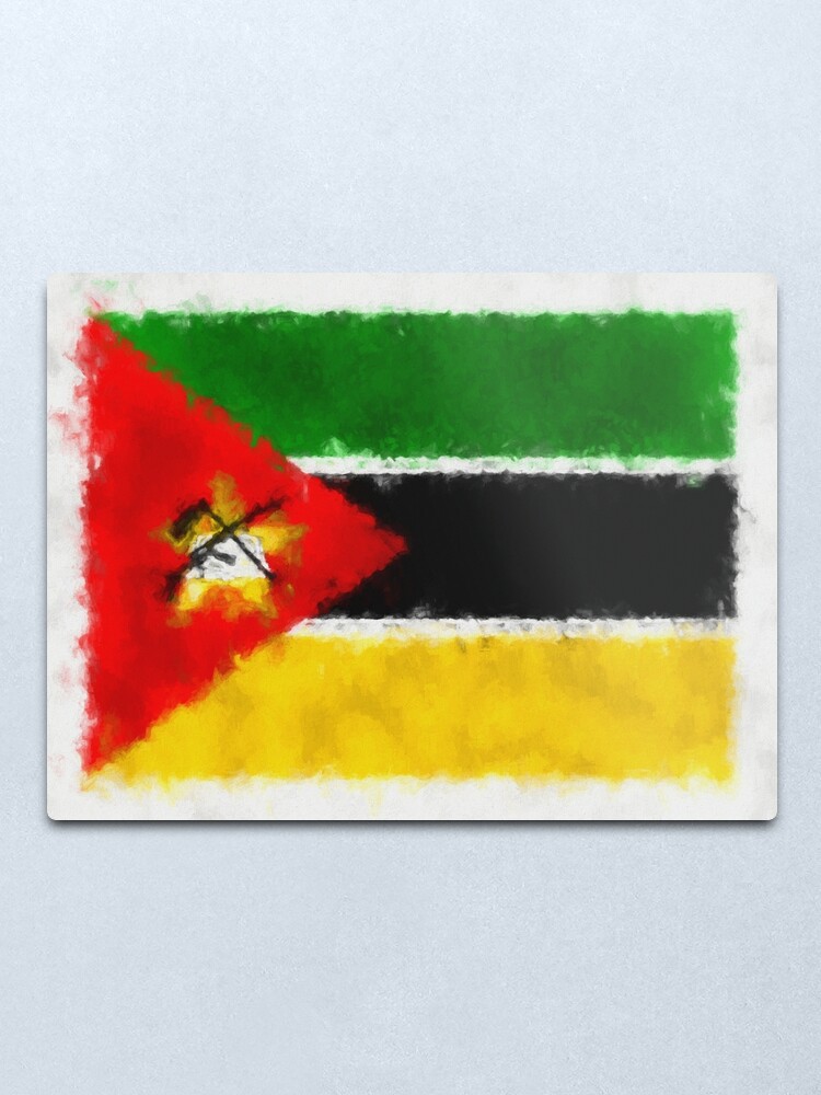 Alternate view of Mozambique Flag Reworked No. 66, Series 5 Metal Print