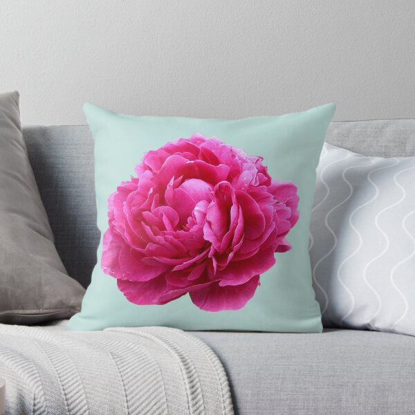 Pink peony Throw Pillow