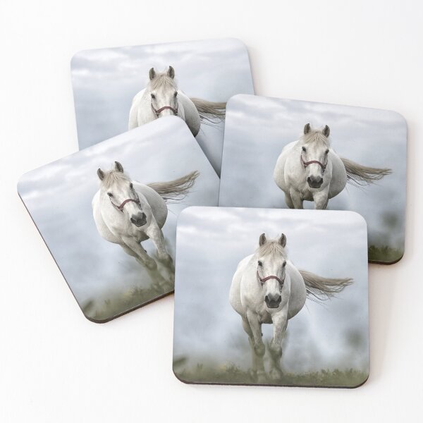 Item preview, White horse galloping designed and sold by fourretout.