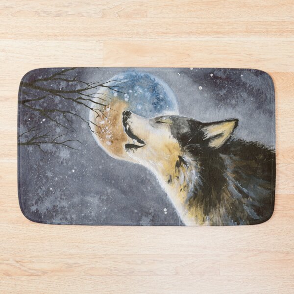 Item preview, Watercolor wolf and moon designed and sold by MaryWatercolor.