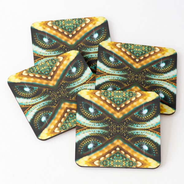 Item preview, Snake Eyes Kundalini Rising Mirrored Turquoise Gold designed and sold by SpiritGifts.