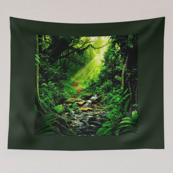 Item preview, Tropical Jungle Stream - For a nature lover, for a conservationist, for decorating. designed and sold by Wentoo.