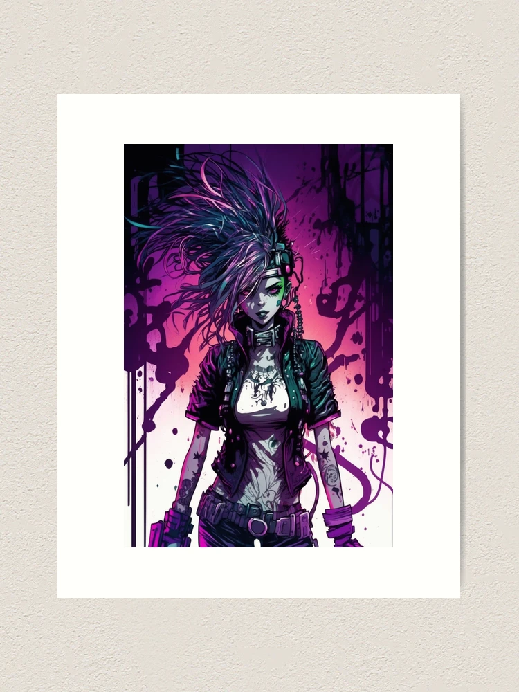 Cyber Goth Girl selling Acrylic Painting