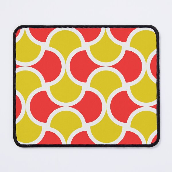 Item preview, Retro Wave Pattern Red Poppy and Lemon designed and sold by Blue-Banana.