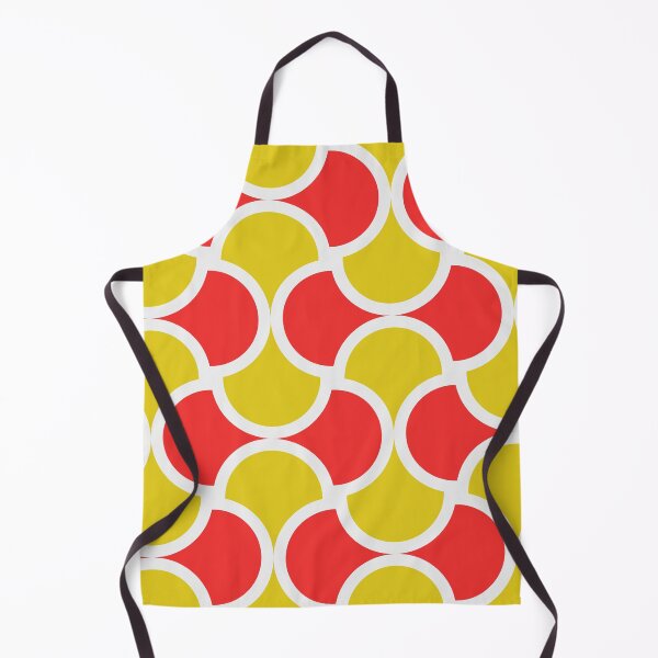 Item preview, Retro Wave Pattern Red Poppy and Lemon designed and sold by Blue-Banana.
