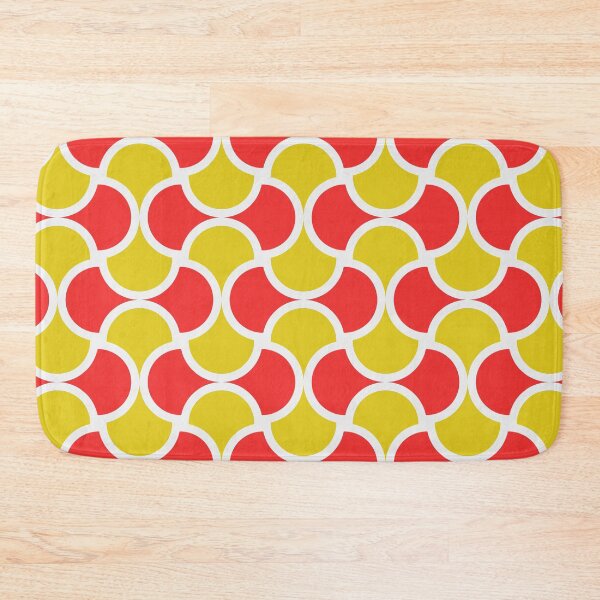 Item preview, Retro Wave Pattern Red Poppy and Lemon designed and sold by Blue-Banana.