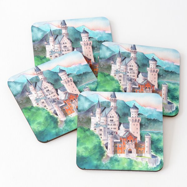 Item preview, Watercolor Bavarian Neuschweinstein castle designed and sold by MaryWatercolor.