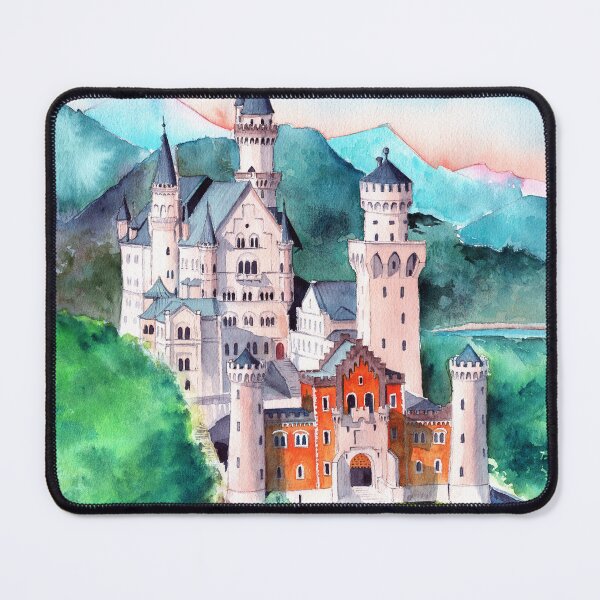 Item preview, Watercolor Bavarian Neuschweinstein castle designed and sold by MaryWatercolor.