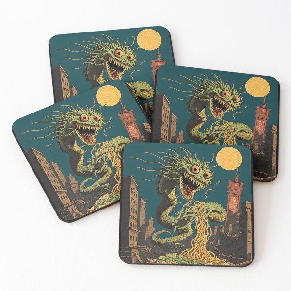 Item preview, Creepy Monster Eating Spaghetti Anime Retro 60s designed and sold by AIWanderer.