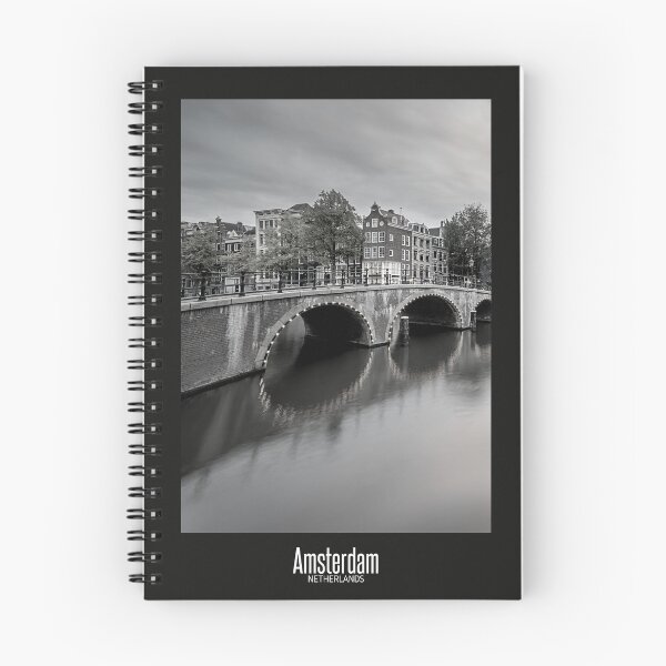 Item preview, Amsterdam Black and White Photo - Netherlands Wanderlust - Dutch Canal and Bridge designed and sold by SoccaTamam.