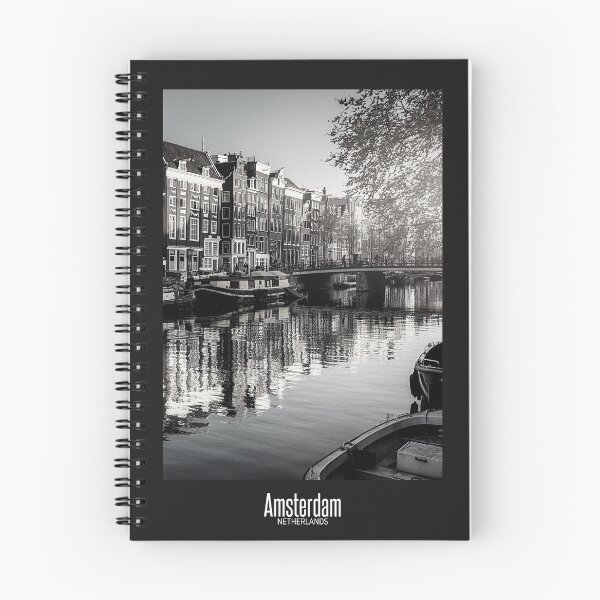 Item preview, Amsterdam Bridge and Canal Black and White Photo - Netherlands Wanderlust designed and sold by SoccaTamam.